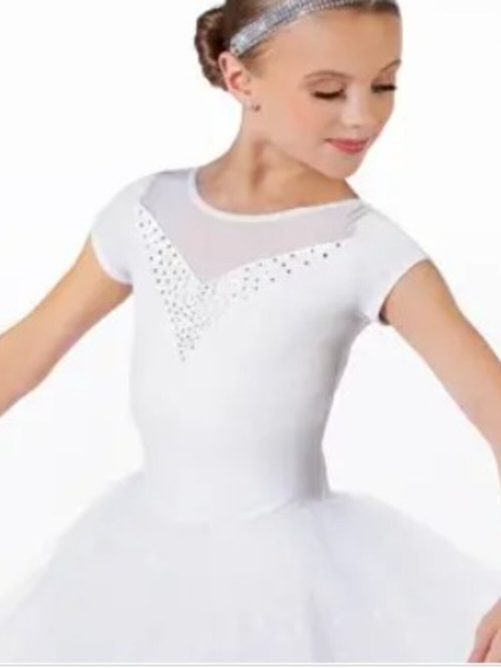 Girl's Weissman Plush Crystal Plunge Ballet Costume Size 6/7